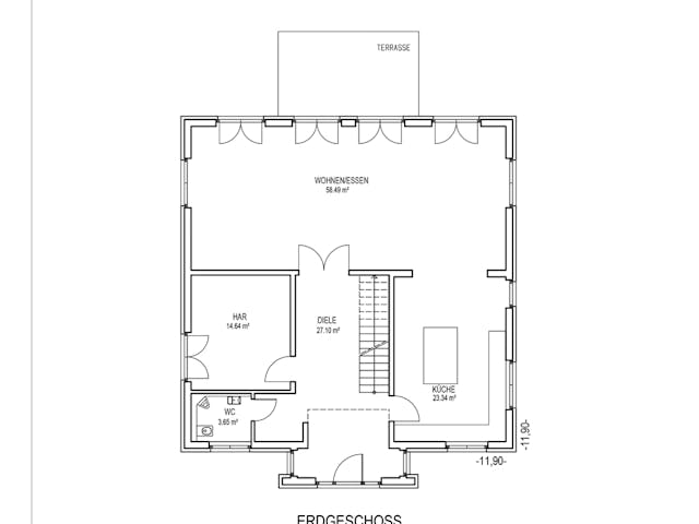 Massivhaus Babelsberg von Aye-Bau Schlüsselfertig ab 536400€, Stadtvilla Grundriss 1