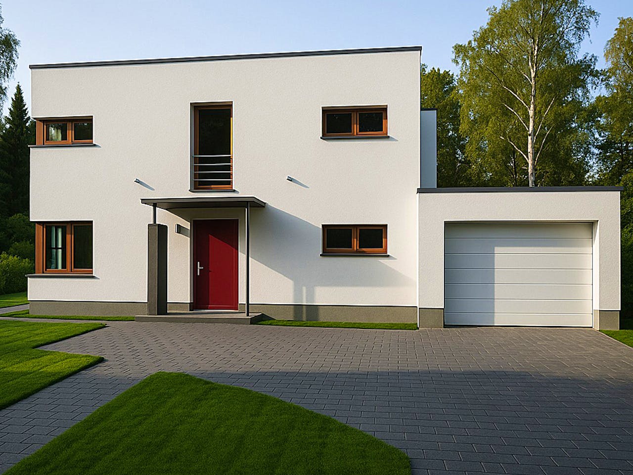 Massivhaus Weimar von Aye-Bau Schlüsselfertig ab 452600€, Cubushaus Außenansicht 1