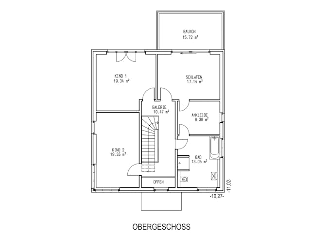 Massivhaus Weimar von Aye-Bau Schlüsselfertig ab 452600€, Cubushaus Grundriss 2
