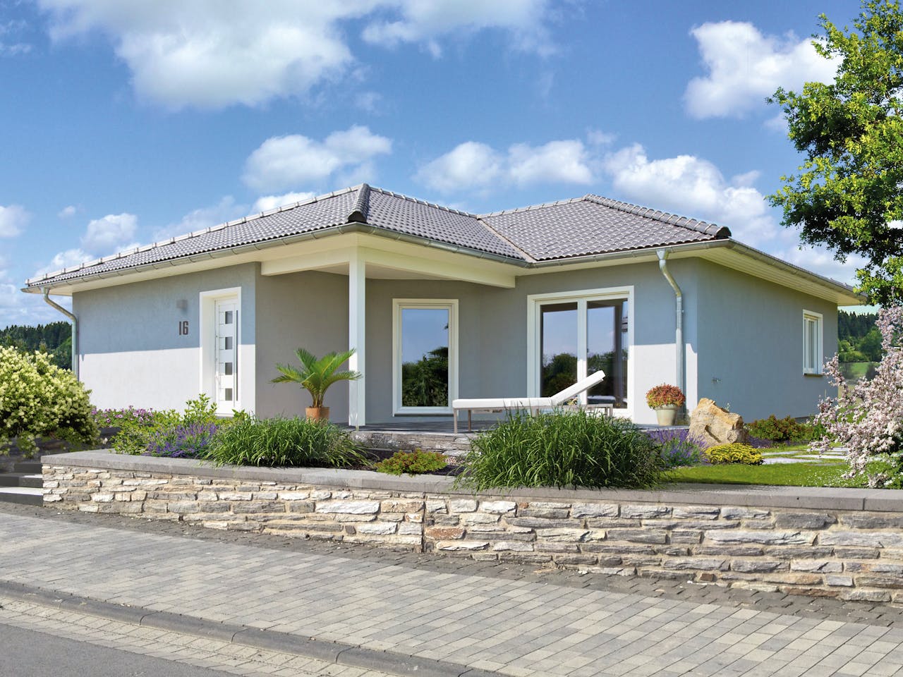 Fertighaus Mala von Fingerhut Haus Schlüsselfertig ab 368580€, Bungalow Außenansicht 1