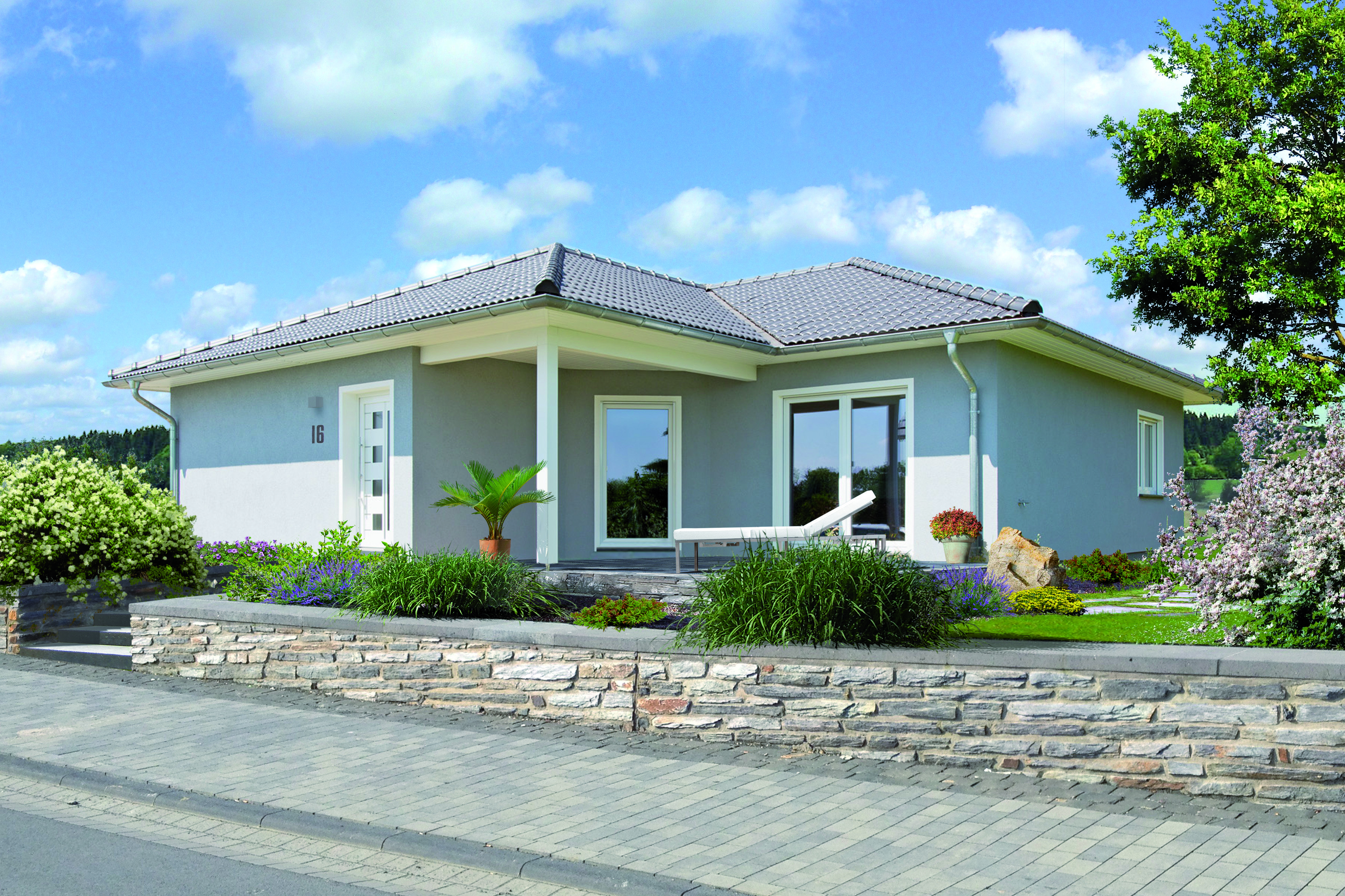 Fertighaus Mala von FINGERHUT-HAUS Schlüsselfertig ab 372716€, Bungalow Außenansicht 1