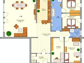 Fertighaus Vitro von Fingerhut Haus Schlüsselfertig ab 251600€, Bungalow Grundriss 2