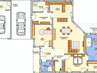 Fertighaus Cilia von Fingerhut Haus Schlüsselfertig ab 474890€, Bungalow Grundriss 1