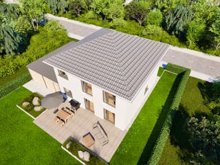 Massivhaus Entwurf CL131 von FAVORIT Massivhaus, Stadtvilla Außenansicht 14