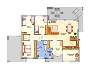 Fertighaus Karismo von Fingerhut Haus Schlüsselfertig ab 404964€, Bungalow Grundriss 1
