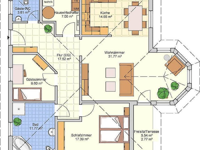Fertighaus Libereco von Fingerhut Haus Schlüsselfertig ab 405065€, Bungalow Grundriss 1 Fertighaus Libereco von Fingerhut Haus Schlüsselfertig ab 405065€, Bungalow Grundriss 1