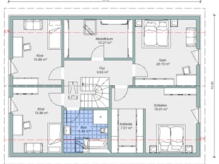 Fertighaus Bestseller Plus 223 von BoHolz Haus Schlüsselfertig ab 582175€, Satteldach-Klassiker Grundriss 2