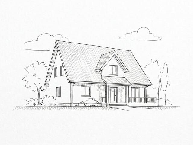 Massivhaus Eineinhalbgeschosser 140/150 von Ever Energy Home, Satteldach-Klassiker Außenansicht 1