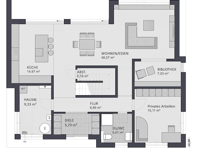Massivhaus Entwurf CD245 von FAVORIT Massivhaus, Cubushaus Grundriss 1