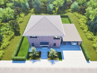 Massivhaus Entwurf CL131 von FAVORIT Massivhaus, Stadtvilla Außenansicht 17