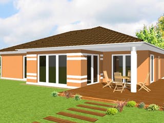 Massivhaus BK Bau-Konzept B600 (inacitve) von BK Bau-Konzept Schlüsselfertig ab 219900€, Bungalow Außenansicht 1