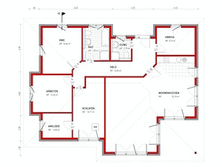 Massivhaus BK Bau-Konzept B600 (inacitve) von BK Bau-Konzept Schlüsselfertig ab 219900€, Bungalow Grundriss 1