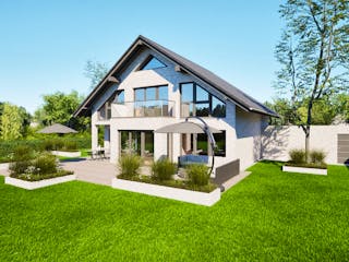 Massivhaus Entwurf NB195 von FAVORIT Massivhaus, Satteldach-Klassiker Außenansicht 19