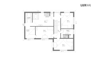 Fertighaus Walmdach 266 von LUXHAUS, Stadtvilla Grundriss 2