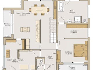 Fertighaus Kubus 0-278 von BoHolz Haus Schlüsselfertig ab 691866€, Cubushaus Grundriss 1