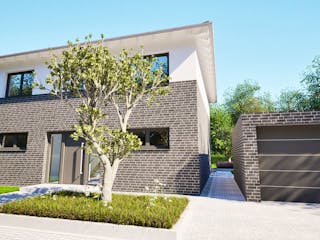 Massivhaus Entwurf CL148 von FAVORIT Massivhaus, Stadtvilla Außenansicht 15
