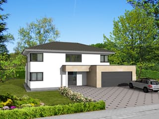 Fertighaus Bad Muskau von SOLID-HAUS Schlüsselfertig ab 367200€, Stadtvilla Außenansicht 2