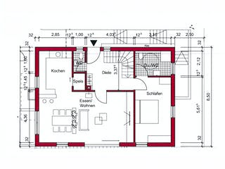 Fertighaus Bad Urach von Iller-Haus Schlüsselfertig ab 257000€, Satteldach-Klassiker Grundriss 1