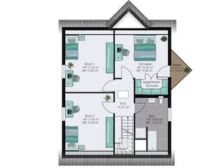 Fertighaus Bad Vilbel von STREIF Haus, Satteldach-Klassiker Grundriss 2