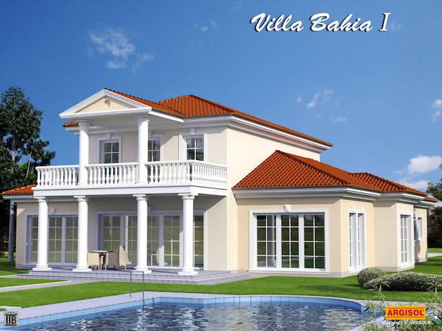 Massivhaus Villa Bahia I von ARGISOL-Bausysteme Bausatzhaus ab 76600€, Stadtvilla Außenansicht 1