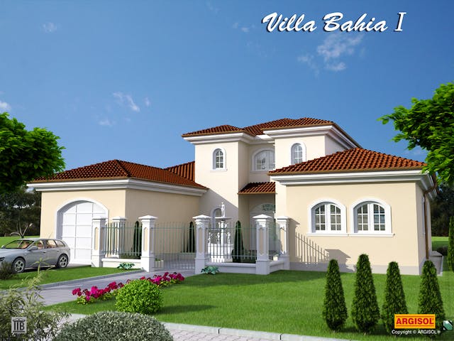 Massivhaus Villa Bahia I von ARGISOL-Bausysteme Bausatzhaus ab 76600€, Stadtvilla Außenansicht 2