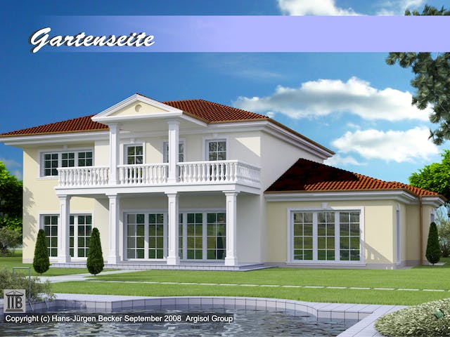 Massivhaus Villa Bahia II von ARGISOL-Bausysteme Bausatzhaus ab 99800€, Stadtvilla Außenansicht 2