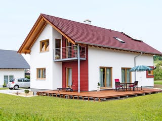 Fertighaus Balance 772.340 von Beilharz Schlüsselfertig ab 250000€, Satteldach-Klassiker Außenansicht 1