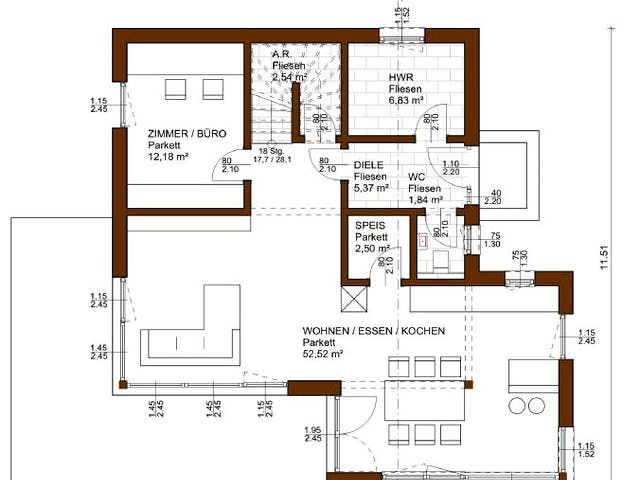 Blockhaus Balance 146 von Rubner Haus Schlüsselfertig ab 360000€, Cubushaus Grundriss 1