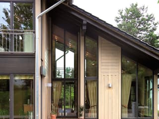 Fertighaus Bambus von Stommel Haus Schlüsselfertig ab 300000€, Blockhaus Außenansicht 4