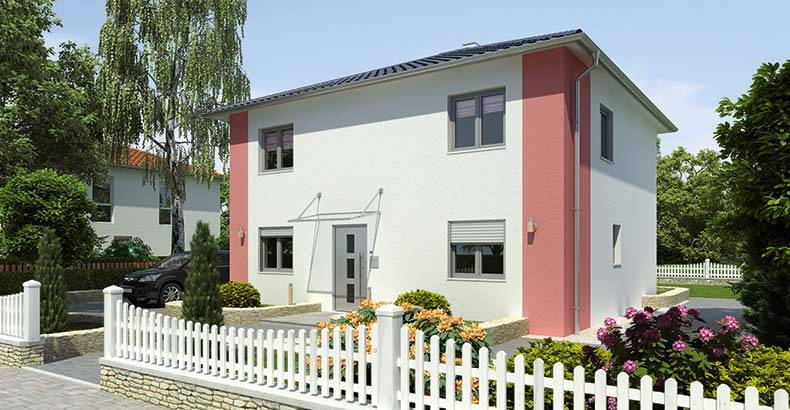 Massivhaus Bari von HELMA MASSIVHAUS Schlüsselfertig ab 321750€, Stadtvilla Außenansicht 1