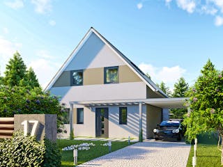 Massivhaus Einfamilienhaus Bozen von BauArt Massivbau, Satteldach-Klassiker Außenansicht 2