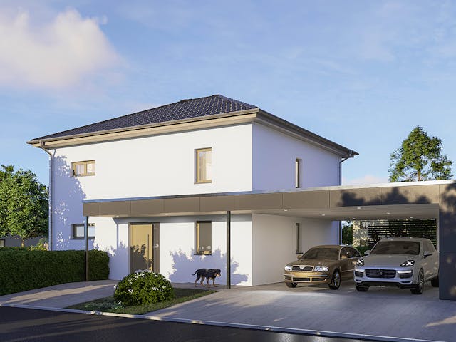 Massivhaus Stadtvilla Como von BauArt Massivbau, Stadtvilla Außenansicht 2