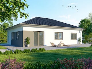 Massivhaus Bungalow BL 80 Basis von Baudirekt, Bungalow Außenansicht 1 Massivhaus Bungalow BL 80 Basis von Baudirekt, Bungalow Außenansicht 1