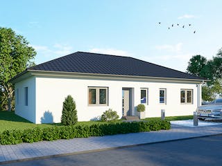 Massivhaus Bungalow BL 95 Basis von Baudirekt, Bungalow Außenansicht 1