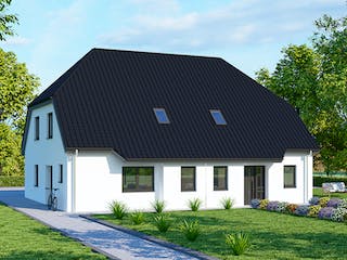 Massivhaus Doppelhaus DH 120 Basis von Baudirekt,  Außenansicht 1