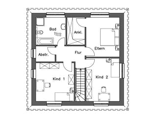 Massivhaus Stadtvilla SV140 Basis von Baudirekt, Stadtvilla Grundriss 2