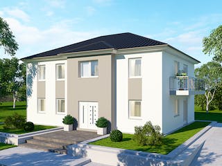 Massivhaus Zweifamilienhaus ZH185 Basis von Baudirekt, Stadtvilla Außenansicht 1