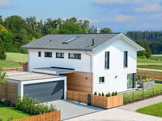 Fertighaus Herb - Kundenhaus von Bau-Fritz Schlüsselfertig ab 645000€, Satteldach-Klassiker Außenansicht 1 Fertighaus Herb - Kundenhaus von Bau-Fritz Schlüsselfertig ab 645000€, Satteldach-Klassiker Außenansicht 1