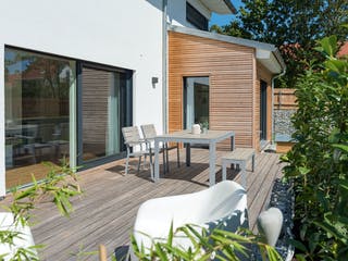 Fertighaus Herb - Kundenhaus von Bau-Fritz Schlüsselfertig ab 645000€, Satteldach-Klassiker Außenansicht 5