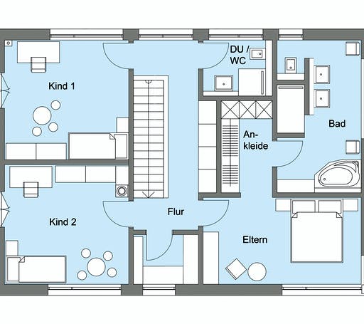 Fertighaus Herb - Kundenhaus von Baufritz Schlüsselfertig ab 625000€, Satteldach-Klassiker Grundriss 2