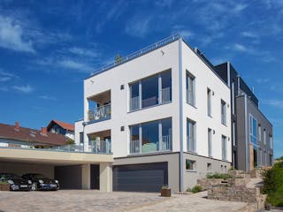 Fertighaus Mehrfamilienhaus Fluhr-Barth von Bau-Fritz - Mehrfamilienhäuser Schlüsselfertig ab 4125000€, Außenansicht 3