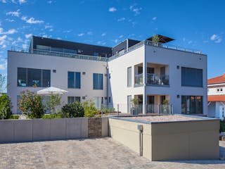 Fertighaus Mehrfamilienhaus Fluhr-Barth von Bau-Fritz - Mehrfamilienhäuser Schlüsselfertig ab 4125000€, Außenansicht 4