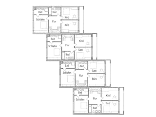 Fertighaus Mehrfamilienhaus Gardet von Bau-Fritz - Mehrfamilienhäuser Schlüsselfertig ab 595000€, Cubushaus Grundriss 2