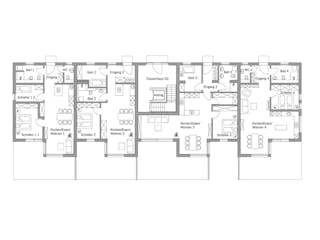 Fertighaus Mehrfamilienhaus Häberle von Bau-Fritz - Mehrfamilienhäuser Schlüsselfertig ab 5190000€, Grundriss 1