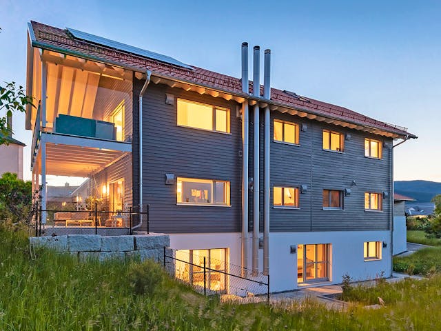 Fertighaus Mehrfamilienhaus Herndl von Bau-Fritz - Mehrfamilienhäuser Schlüsselfertig ab 1035000€, Außenansicht 1 Fertighaus Mehrfamilienhaus Herndl von Bau-Fritz - Mehrfamilienhäuser Schlüsselfertig ab 1035000€, Außenansicht 1