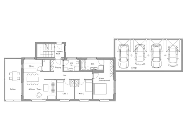 Fertighaus Mehrfamilienhaus Herndl von Bau-Fritz - Mehrfamilienhäuser Schlüsselfertig ab 1035000€, Grundriss 1