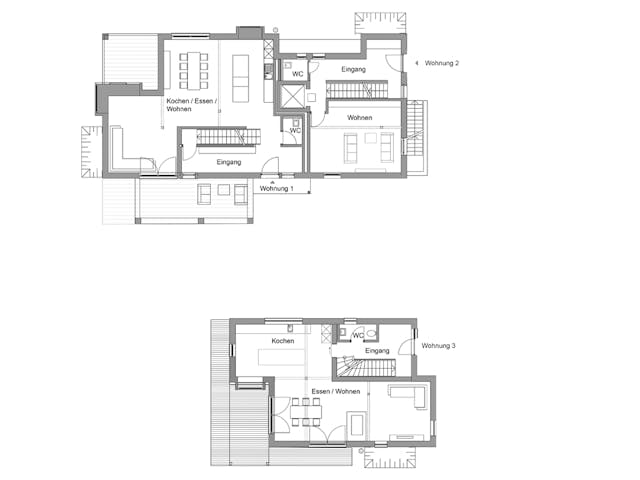 Fertighaus Mehrfamilienhaus Peters von Bau-Fritz - Mehrfamilienhäuser Schlüsselfertig ab 2730000€, Cubushaus Grundriss 1