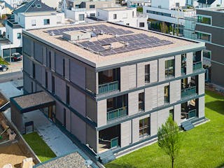 Fertighaus Mehrfamilienhaus Stiftung Schönau von Bau-Fritz - Mehrfamilienhäuser Schlüsselfertig ab 3990000€, Außenansicht 2