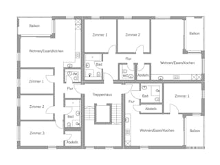 Fertighaus Mehrfamilienhaus Stiftung Schönau von Bau-Fritz - Mehrfamilienhäuser Schlüsselfertig ab 3990000€, Grundriss 3