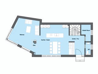 Fertighaus Ehrmann - Kundenhaus von Bau-Fritz Schlüsselfertig ab 790000€, Satteldach-Klassiker Grundriss 1